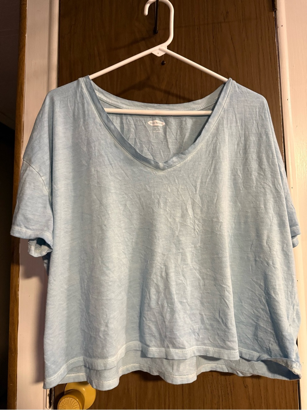 Old Navy Light Blue V-Neck Crop Top